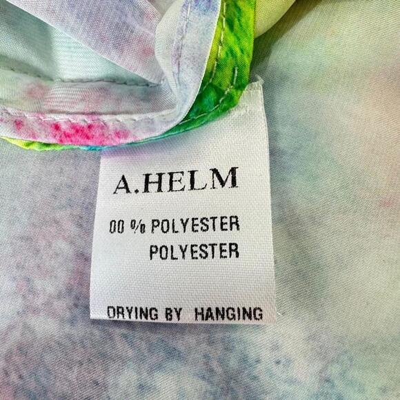 A Helm Hamptons Dress in Pastel Tie Dye Flowy Halter Asymmetric Hem Sundress NEW - Picture 13 of 14